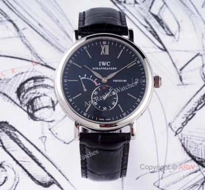 Swiss Replica IWC Portofino 8 Days Black Dial Power Reserve Automatic Watch